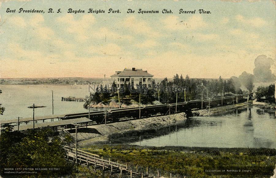 Postcard: East Providence, Rhode Island.  Boyden Heights Park.  The Squantum Club.  General View.